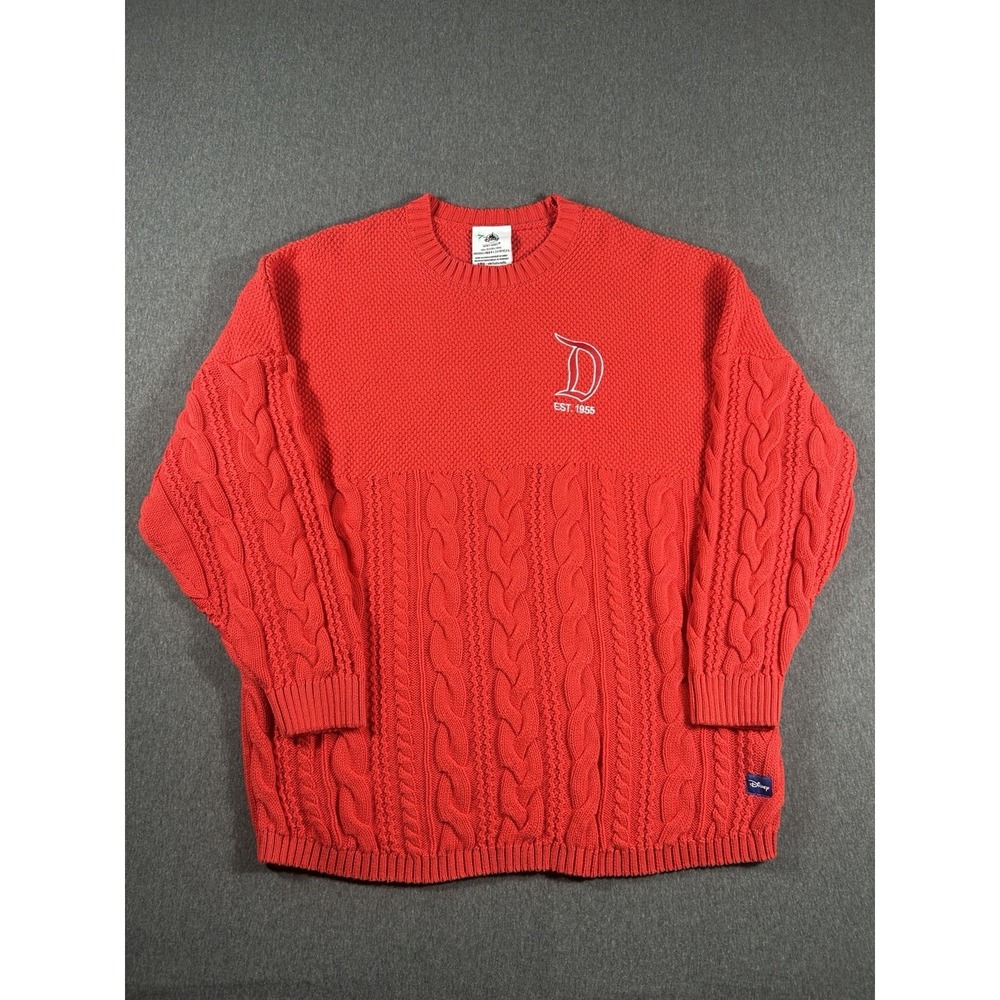 Disneyland Resort RedCable Knit Holiday SpiritJersey Sweater Large